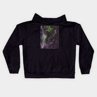 Liquid art. Abstract black-violet-green background with hand-painted marble texture. Best for the print, fabric, poster, wallpaper, cover and packaging, wrapping paper. Christmas holiday mood. Kids Hoodie